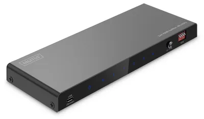 Zdjęcie produktu dla Digitus Rozgałęźnik HDMI 8K, 1x4, HDMI, 4x HDMI, 7680 x 4320 px, Czarny, Metal, 8K Ultra HD