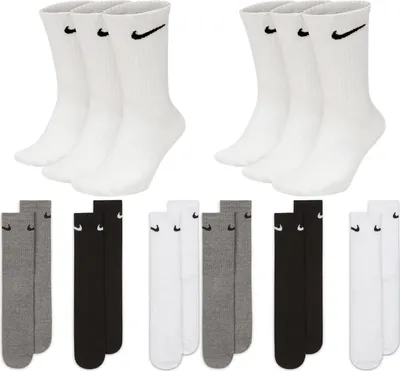 Produktbild von 6 Paar Nike Everyday Lightweight Crew SX7676 Tennis Socke - Farbe: weiß weiß/grau/schwarz - Größe: 46-50
