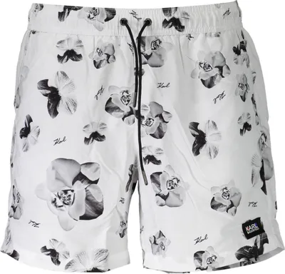 Produktbild von Elegante weiße Herren-Badeboxer mit Taschen und Innenslip