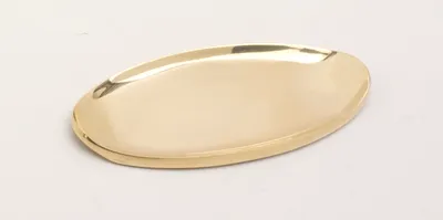 Produktbild von Kerzenteller, Dekoteller oval in Messing Gold poliert (Innen 9 x 4 cm) für Ovalkerzen, Ellipsenkerzen