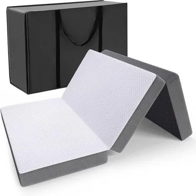 Produktbild von Famanu Faltmatratze 140 x 200 cm - 3-teilige Camping- und Gästematratze für Zuhause und unterwegs