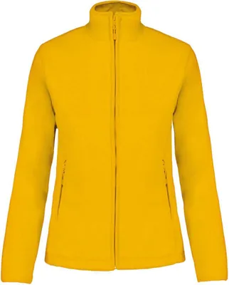 Produktbild von Kariban Damen Fleece Jacke Micro Fleecejacke Windjacke Winterjacke, Größe:XS, Farbe:Gelb