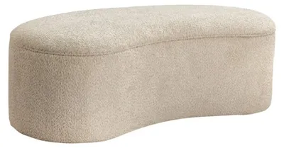 Produktbild von Pouf Truhe NYJY aus Schlingenstoff – Champagnerbeige – 120 x 41 x 56 cm