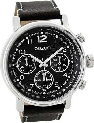 Produktbild von Oozoo Herren Armbanduhr schwarz Analog Timepieces Lederarmband D2UOC9459A