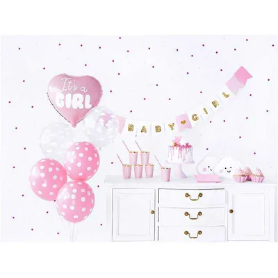 Produktbild von Party Dekorationsset "It's a girl" 49-tlg. | Rosa Dekoration für Babyparty