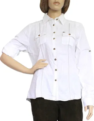 Produktbild von Trachtenbluse Damen Trachten lederhosen-bluse Trachtenmode weiß, Größe:38