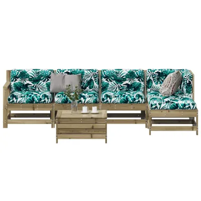 Produktbild von Design 6-tlg. Garten-Lounge-Set mit Kissen Imprägniertes Kiefernholz, Gartenmöbel-Sets 2024 Neu