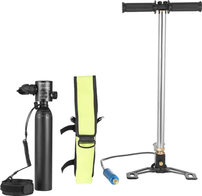 Productafbeelding van VEVOR 0,5 L duikfles, draagbare duiktank, zuurstofffles voor duiken, geschikt voor 5-10 minuten onderwaterademhaling, duikdiepte tot 30 meter, navulbare snorkel-lucht tank met pomp