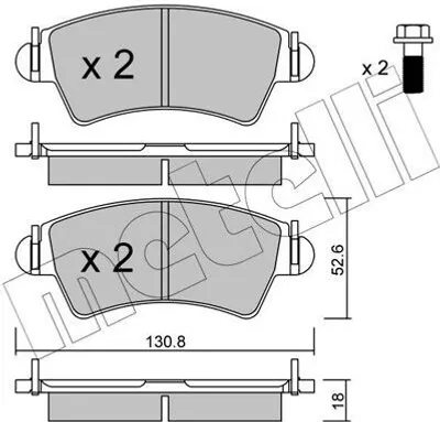 Produktbild von METELLI Bremsbeläge Satz Vorne Bremsklötze passend für PEUGEOT 206 Schrägheck (2A/C) 22-0313-1
