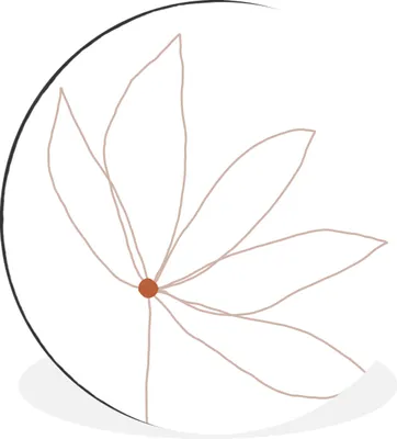 Produktbild von MuchoWow® Aluminium Wandkreis Minimalismus - Blumen - Linienkunst Ø 60 cm Wanddeko Modern Wohnzimmer - Wand Kreis - Wandbild - Schlafzimmer - Aluminium Bild - Kinderzimmer - Wohnzimmer Dekoration - Wandschmuck