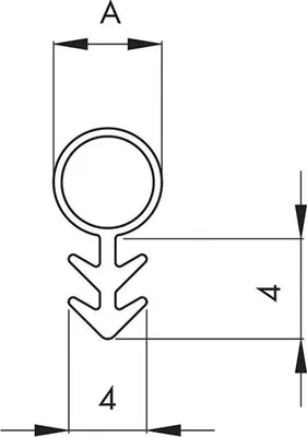 Produktbild von Ellen FF-Türanschlagdichtung 25m Tannenzapfen 104 f. 3 mm N. z. einfr. SI ws, Ø 6 mm, Silikon
