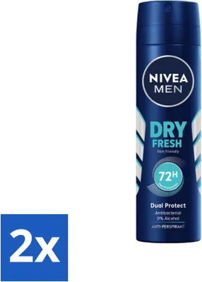 Immagine prodotto di NIVEA Men Deodorante Spray Dry Fresh 150 ml - Confezione risparmio - 2 pezzi