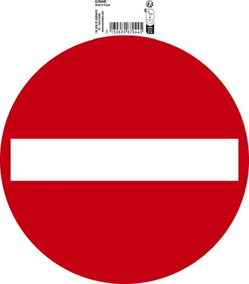 Image de Exacompta Panneau PVC adhésif antidérapant Sens interdit 20 cm Rouge 67044E