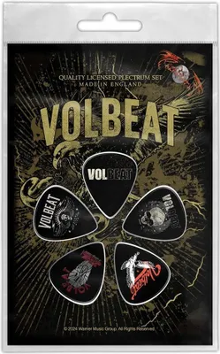 Produktbild von Volbeat - Plektrum, Adler 5er-Pack RO13312 (Einheitsgröße) (Schwarz/Weiß/Rot)