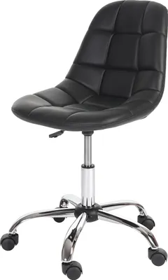 Immagine prodotto di Sedia girevole HWC-A60, sedia da ufficio, sgabello da lavoro, sedile a guscio in Pelle finta ~ nero