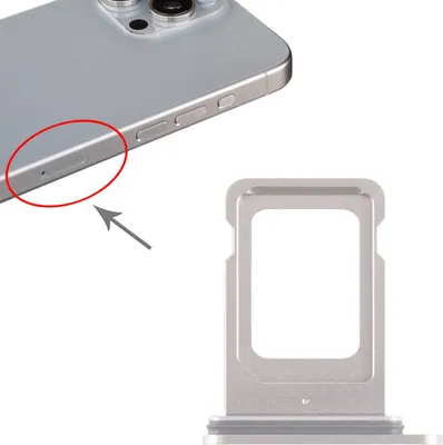 Produktbild von SIM + SIM Card Tray für Apple iPhone 15 Pro Ersatzteil Weiß