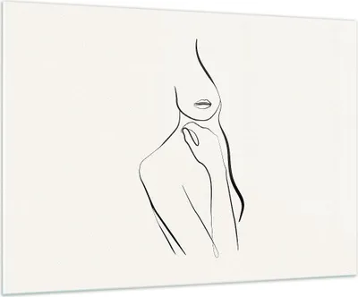 Produktbild von Bilder auf glas - Einteilig - Frau Skizze Zeichnung - 100x70cm - Glasbilder - Wandbilder - Bilder - zum Aufhängen bereit - Wanddekoration aus Glas - Glas Bilder - Wandbild auf Glas - GAA100x70-5045