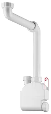 Produktbild von Bruckner SQUID Möbel-Siphon, raumsparend, 5/4", Ablauf 32mm, weiß