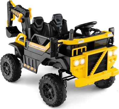Produktbild von 24V Kinder-Elektrobagger mit Fernbedienung, Allradantrieb, Gelb