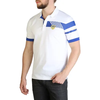 Produktbild von EA7 Herren Poloshirt Polohemd T-Shirt kurzarm, mit Knöpfen, Größe:XL, Farbe:Weiß-weiß,blau
