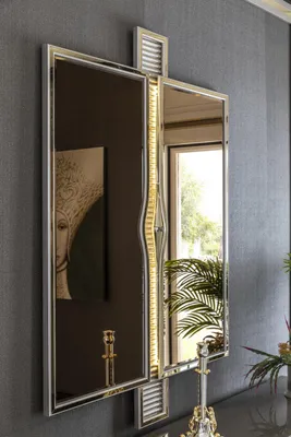 Produktbild von Spiegel Gold Wohnzimmer Stil Modern Möbel Wandspiegel Design Elegantes Neu