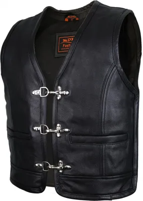 Produktbild von Biker Lederweste Lederkutte Kutte Rockerweste Motorrad Weste Bikerweste(XL)