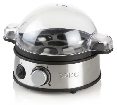 Obrázek produktu pro Domo DO9142EK, 7 vajec, Nerezová ocel, Tvrdý, Měkké, Černá, Nerezová ocel, Průhledná