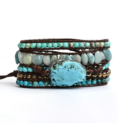 Produktbild von Wickelarmband Türkis - Meditation