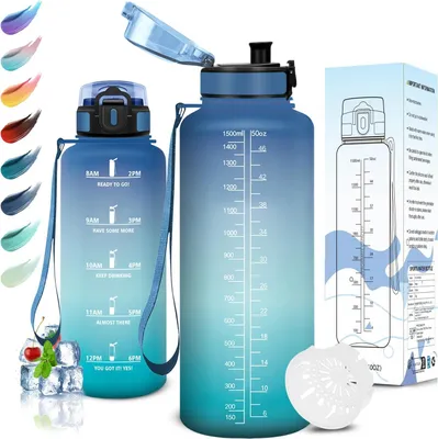 Produktbild von Motswedi Trinkflasche Sport, 1500 ml BPA-Frei, Trinkflasche, Kohlensäure Geeignet, Sport Auslaufsicher, Wasserflasche für Yoga, Schule, Fahrrad,