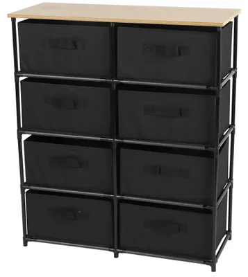 Produktbild von Regal mit Aufbewahrungsboxen schwarz 8 Böden 76x30x89cm