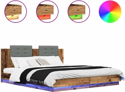 Produktbild von Bettgestell mit Kopfteil Altholz 180 x 200 cm Holzwerkstoff