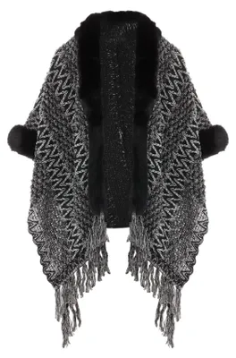 Image de Poncho WAJALA pour femme - Noir, M