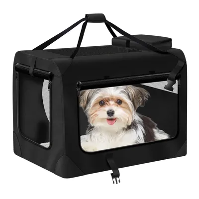 Produktbild von Hunde-Transportbox Tier Hundebox Transporttasche faltbar Hundetasche Atmungsaktiv & Wasserabweisend für Hunde & Katzen - S 49x34x34