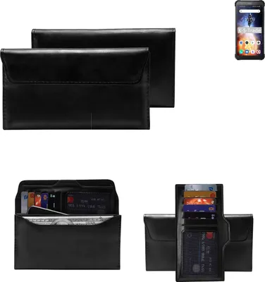 Produktbild von K-S-Trade Handy Hülle kompatibel mit Blackview BV6600E Schutz Hülle Tasche Schutz Case Handytasche Kunstleder schwarz, 1x