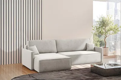 Produktbild von Kaiser Möbel Schlafsofa Carlos L-Form, Ecksofa Mit Bettkasten Und Schlaffunktion Stoff Salvador Links Hellgrau