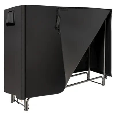 Zdjęcie produktu dla COSTWAY Metalowy stojak na drewno opałowe, stojak na drewno opałowe z wodoodporną pokrywą, stojak na drewno opałowe, stojak na drewno opałowe 153 x 35,5 x 122,5 cm