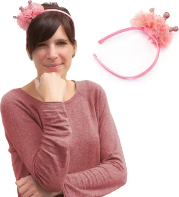 Produktbild von Oblique Unique Haarreifen Prinzessin Krone JGA Tanzmarie Fasching Karneval pink