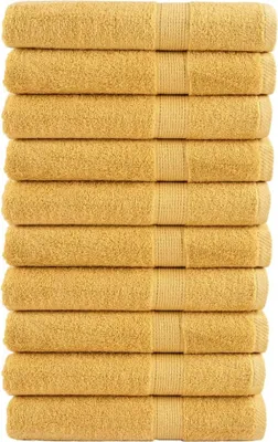Produktbild von "2026 Promotion" Premium Handtücher SOLUND 10 Stk. - Hohe Qualität - Gold 100x200 cm 600 g/m² - Duschtücher CC539