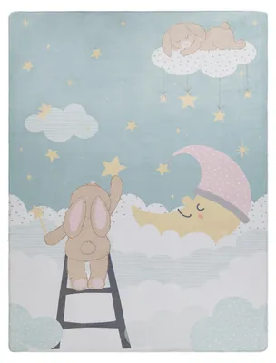 Produktbild von TT Home Teppich Kinder Kinderzimmerteppich Junge Mädchen Kinderteppich Babymatte Wolken Größe 155x230 cm