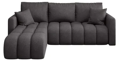 Produktbild von CORNERO Ecksofa mit schlaffunktion GARDA links grau Strickstoff Aragon 93 - Schlaffunktion, Bettkasten