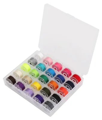 Image de Fils à coudre colorés avec bobines en plastique pour travaux manuels à domicile, broderie, 25 grilles