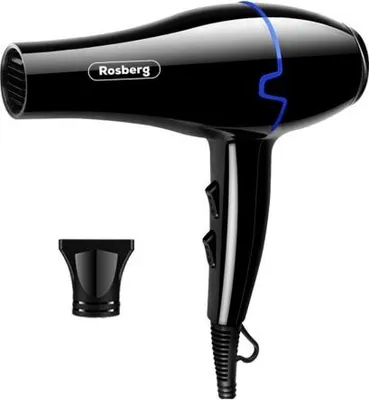 Obrázek produktu pro Fén Rosberg R51100K, 2000 W, 2 rychlosti, 3 úrovně, koncentrátor, černá