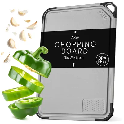 Produktbild von Axer Schneidebrett Kunststoff 35x25cm BPA-frei Spülmaschinenfest Saftrille