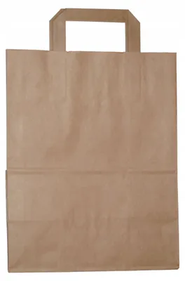Produktbild von Allbag Papiertüten Braun Flachgriff 26x14x30 cm 500 Stück