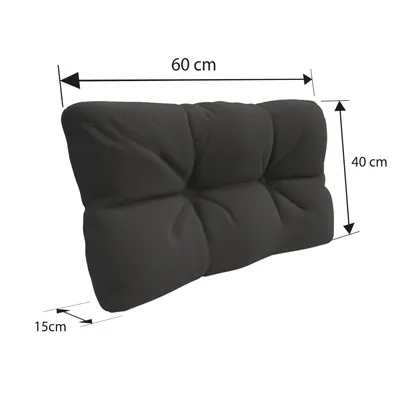 Immagine prodotto di POKAR Cuscino per pallet con bella trapuntatura Cuscino per divano in pallet, Dimensioni: cuscino laterale 60 x 40, Colore: antracite