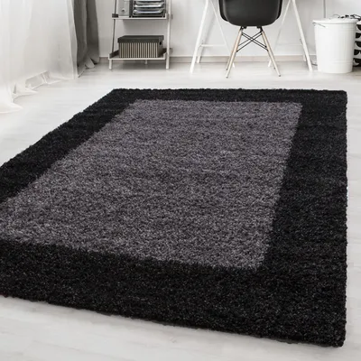 Produktbild von Carpetsale24 Hochflor Teppich Bordüre Design Modern Shaggy Teppich Wohnzimmer, Schlafzimmer Flauschig Weich, Grösse: 300x400 cm