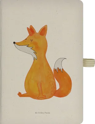 Produktbild von Mr. & Mrs. Panda Kladde Einhorn Fuchs - Transparent - Geschenk, Unicorns, Füchse, Notizbuch A5, Skizzenbuch, Fuchshörnchen, Einhörner, Unicorn, din, Journal, Adressbuch