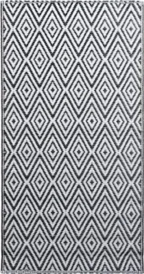 Produktbild von vidaXL Outdoor-Teppich ARAKIL Weiß und Schwarz 80x150 cm PP