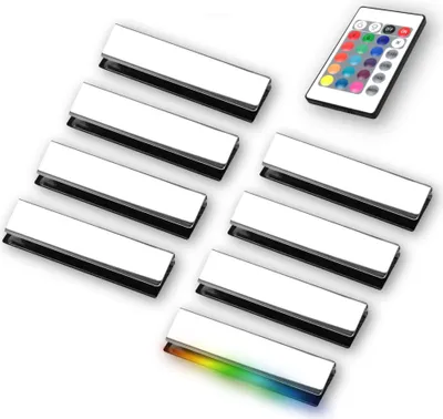 Image de kalb | LED RGB éclairage de bord de verre éclairage de vitrine clip verre 8er Set