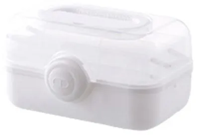 Obrázek produktu pro Box na léky, plastový, vícevrstvý, skříňka s velkou kapacitou pro domácnost, bílá (střední)